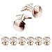 HAWSON Cuff links Mens and Studs Tuxedo Set Rose Gold Color with Platinum Finish Two Cufflinks for men with Six Shirt Studs Individually Wrapped in Stylish Velvet Gift Bag