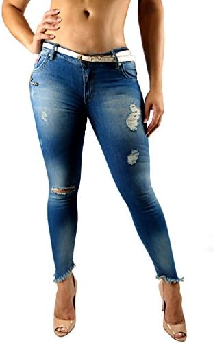 Colombian Made, Premium Denim, Cropped Low Rise Skinny, Butt Lift, Levanta Cola, Blue Jeans