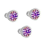 [Pack of 3]HuDieM 28W Full Spectrum Led Grow light Bulb E27 Grow Plant Light for Hydropoics Greenhouse Organic,Office, Home, Indoor Garden Greenhouse