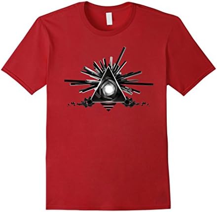 Mens Abstract Pyramid Form - Black &amp; White - Graphic Shirt XL Cranberry