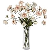 Suandsu 6pcs Artificial Wheel Daisy Flowers Fake Silk Flower Table Kitchen Home Garden Party Wedding Decoration Approx 25'' High No Vase Champagne