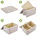 EZOWare Large Storage Boxes [3-Pack] Large Linen Fabric Foldable Storage Cubes Bin Box Containers with Lid and Handles for Home Nursery, Closet, Baby Products (Silver Gray)