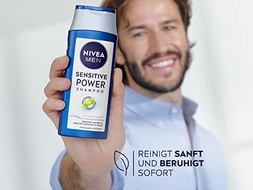 NIVEA MEN Sensitive Power Shampoo, beruhigendes Männer Shampoo mit Hanfsamen-Extrakt für die tägliche Anwendung, Haarshampoo für juckende und irritierte Kopfhaut (250 ml) 4