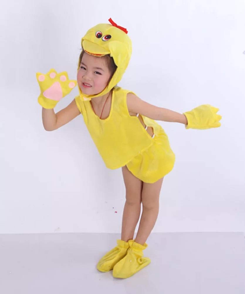 Matissa Kids Sleeveless Animal Costumes Children's Summer Fancy Dress Pajama Party Cosplay (M (For kids 90-105 cm tall), Duck)