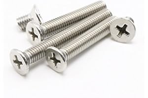 HH FASTENERS #8-32 Phillips Flat/Countersunk Head Machine Screws,A2 Stainless Steel,Thread Length 1/4" to 1",Pack 100-piece (#8-32 x 3/4")