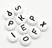 Souarts 1200pcs Acrylic Letter Beads Craft Beads for Bracelets 6x6mm Plastic Beads Letter Cube/Round Shape Loose Beads (White)