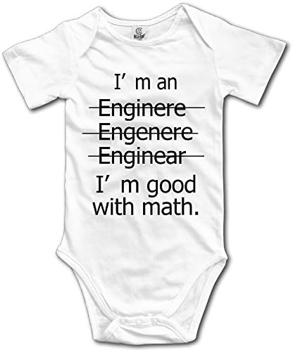 Unisex Baby Engineer Good With Math Funny Printed Short-Sleeve Bodysuits