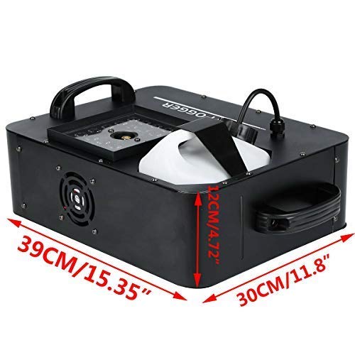 Tengchang 1500W Fog Smoke Machine RGB 3in1 24 LED Light DMX DJ Stage Party Show Wireless Remote Fogger