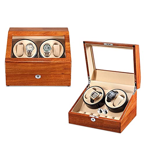 KYUJTYJ 4 Watch Winder Black With Extra 6 Storages 5 Rotation Mode Setting, Fit Man Women Automatic（）