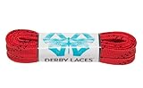 Red 60 Inch Waxed Skate Lace - Derby Laces for Roller Derby, Hockey and Ice Skates, and Boots