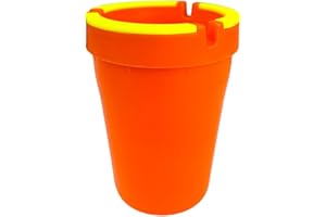 SNOWTREE Ash Tray for Cars (Orange Glow Rim, Standard Size) Self Extinguishing Car Ashtray | Smokeless Ashtray for Cars | Portable Ashtray | Automotive Ashtrays | Cup Holder Ashtray Trash Can