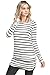 Vanilla Bay Long Sleeve Striped Ruched Top, Medium, Black