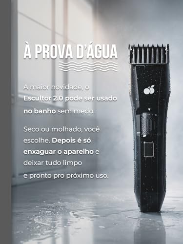 O Escultor 2.0 da MANCLUB: Barbeador Elétrico sem Fio | Bivolt | À Prova D'água | Lâmina de Aço Inoxidável | 21 Ajustes de Altura