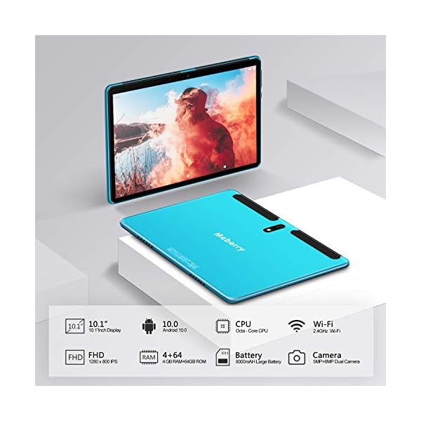 Tablet-10-Inch-Android-10-MEBERRY-Octa-Core-Processor-16-GHz-Ultra-Fast-Tablet-PC-4GB-RAM-64GB-ROM-Google-GMS-Certified-8000mAh-WIFI-Camera5MP8MP-Bluetooth-GPS-Blue-WIFI-Version Tablet 10 Inch Android 10- MEBERRY Octa-Core Processor 1.6 GHz Ultra-Fast Tablet PC 4GB RAM + 64GB ROM - Google GMS…