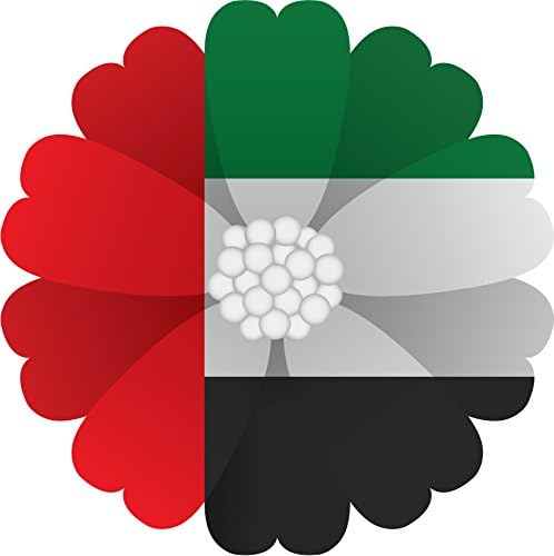 United Arab Emirates Flag Flower Home Decal Vinyl Sticker 12'' X 12''