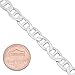 7.8mm Authentic 925 Sterling Silver Nickel-Free Beveled Mariner Chain Bracelet, 8 inches + Cleaning Cloth