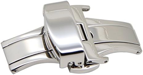 ZLIMSN Stainless Steel Butterfly Deployment Buckle Double Push Spring Bar Deployment Fashion Watch Band Clasp Color & Width Silver Rose Gold Golden Black
