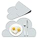 Silicone Kids Placemat - Reusable Travel Waterproof Placemat for Kids Portable Roll Up Non Slip Silicone Placemat (gray)