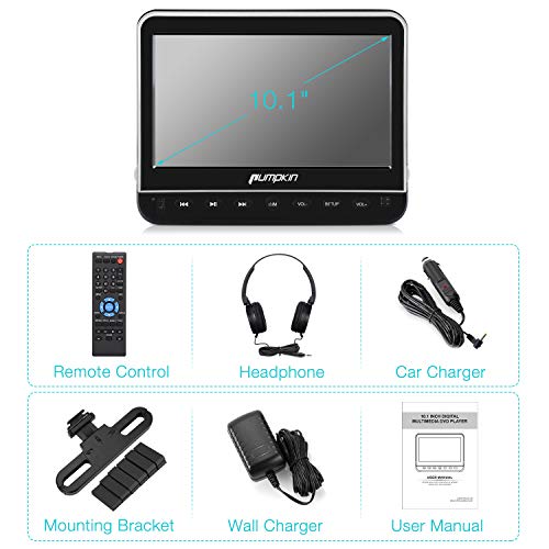 PUMPKIN 10.1 Inch Car Headrest DVD Player with Headphone, Support HDMI Input, 1080P Video, AV in Out, Region Free, USB SD, Last Memory - Thumbnail 7