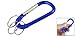 Blue Three Split Ring Metal Spring Load Carabiner Keychain Keyring
