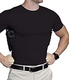 AC Undercover Concealed Carry Crew Neck Tshirt/CCW Tactical Clothing/Concealed Clothing REF. 511 (Black)