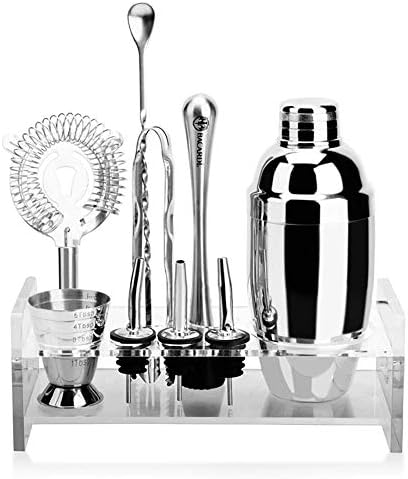 Ybb Yb カクテル シェイカー バーテンダー アクリルshelfgiftボックスセットxuekeポットグラスカクテルツールとセット の550ミリリットルステンレススチールシェーカーを作るカクテル カラー シルバー サイズ M カクテルセット シェーカー 目盛付 Olmed Med Br