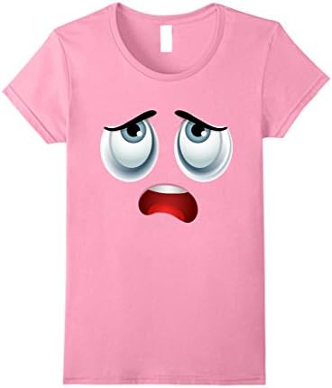 Womens Exhausted Cartoon Face T-Shirt Medium Pink