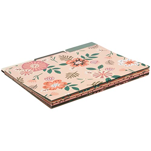 Juvale 12 Pack Decorative Flower File Folders with 1/3 Cut Tab, Pretty