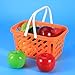 TOYMYTOY Shopping Basket Toy Portable Kids Plastic Grocery Basket with Handle for Children Kids Kitchen Pretend Play Toy (Orange)