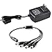 Security Camera Power Adapter with Splitter,ISEEUSEE Camera Cable 12V 2A 100V-240V with 4-Way Power Splitter Cable FCC UL Certified CCTV Power Adapter Transformers-Fits Analog/AHD DVR/Camera