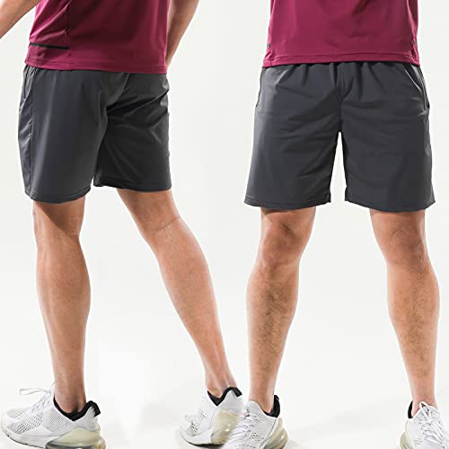 Lixada Korte broek voor heren, sportshort, sportbroek voor heren, sneldrogende hardloopshorts met ritszak, elastische… - Image 5