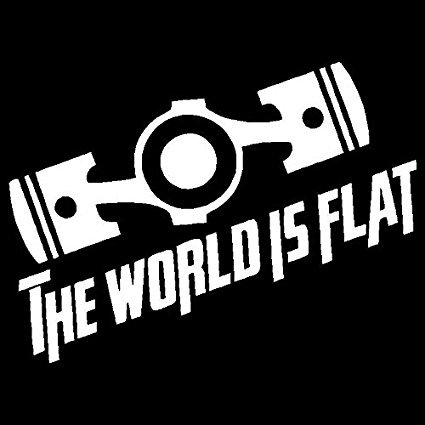 The world is flat sticker V2 Subaru WRX STI BRZ Scion Funny hooligan decal, Die cut vinyl decal for windows, cars, trucks, tool boxes, laptops, MacBook - virtually any hard, smooth surface