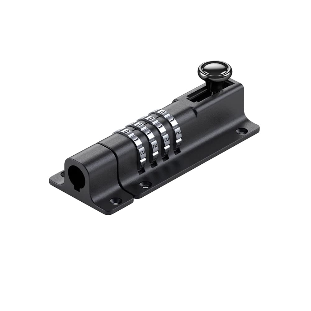 Metal Door Bolt Anti-Theft Security Combination Digital Padlock. Suitable with Outdoor Courtyard Door/Indoor Room Door/Drawer Cabinet (Black)