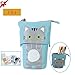 Eselltotal Stand up Pencil Holder Telescopic Pencil Case Transformer Pen Box,PU Cartoon Cute Cat Telescopic Pencil Pouch Bag Stationery Pen Case