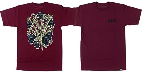 XYZ Clothing Bones Burgundy T-Shirt - Large