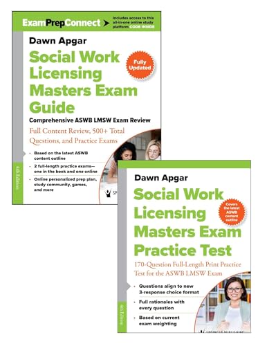 Social Work Licensing Masters Exam Guide and Additional Print Practice Test Set