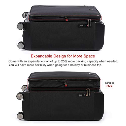 Unitravel Expandable Softside Spinner Luggage 3 Piece Set Carry on