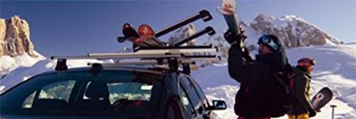 TMB Universal Ski Snowboard Extendable Carrier Rack Pair fits most Vehicles Equipped with Cross Bars