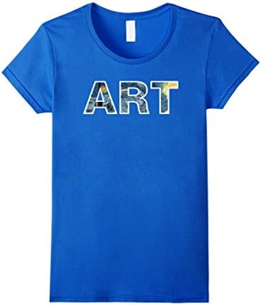 Womens Van Gogh's Starry Night/Love People Quote 2-Sided Art TShirt Small Royal Blue