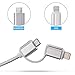 Dimco 2 in 1 USB Charging Cable - Compatible with Lightning cable iPhone charger - Micro USB cable Android charger - works with iOS Android Devices - Nylon Braided Phone Charger Cord - 2 Pack (3.3 ft)