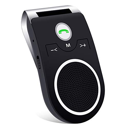 Aigoss Wireless Car Speakerphone Handsfree Bluetooth AUTO Power Off Visor Wirefree Hands Free in Car Speakerphone Kits for Smartphone Devices - Black