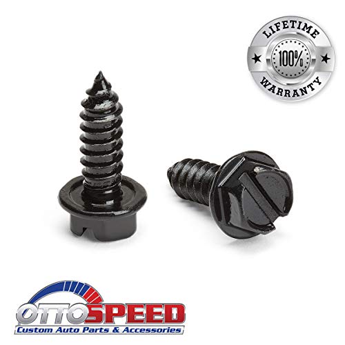 License Plate Screws Black, Set of 8 Fasteners For Front and Back