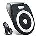 Handsfree Bluetooth Car Kit AUTO Power ON Visor with Motion Sensor, Wirefree Hands in Car Speakerphone Kits for Smartphone Devices ，Free car Charger - Black
