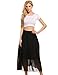 Zeagoo Women's Chiffon High Waist Pleated Long Maxi Skirts, Black, Small