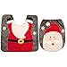 Xiuban Christmas Decoration 2 Pieces Bathroom Rug Mat Set, Christmas Snowman Toilet Seat Cover Bath Mat Lid Cover- Bathroom Rug + Lid Toilet Cover Set (A)