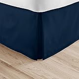 Linen Market Pleated Bed Skirt, Queen, Navy