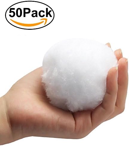 Jiekaui 50 pcs Fake Snowball - Indoor Snowball Fight Anytime - Family Snowtime - Party Snow Fight Games Any Season - Safe, No Mess, No Slush, No Fur Loss