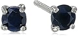 Sterling Silver Round Sapphire Earrings