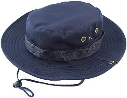 Summer Outdoor Camouflage Hat/Boonie/Fisherman Hat Unisex Women Men's Sun Hats navy blue