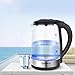Topwit Electric Kettle Water Heater Boiler, Glass Cordless Tea Kettle 2 Liter with LED Light, Stainless Steel Inner Lid and Bottom, Fast Heating with Auto Shut-Off and Boil Dry Protection